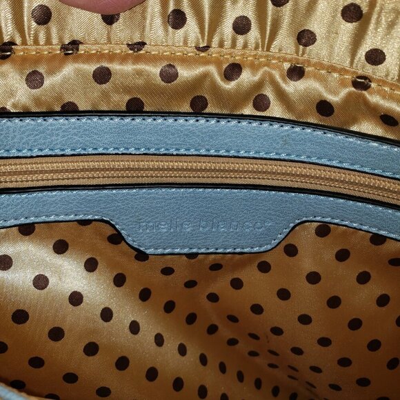 Melie Biaco Women's Vegan Blue Leather Shoulder Bag/Crossbody w/Gold Hardware - Picture 13 of 15